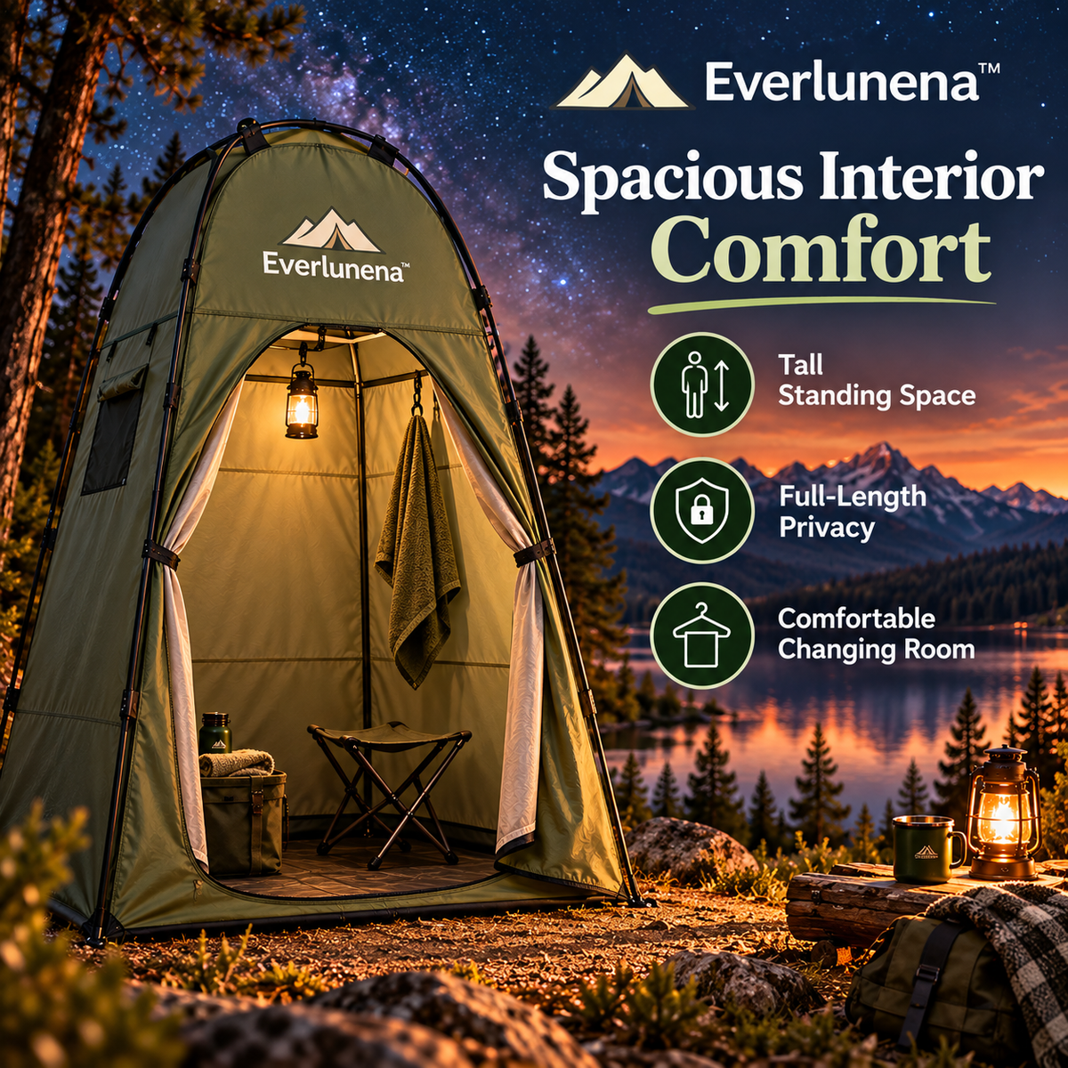 Everlunena™ Pop Up Privacy Tent