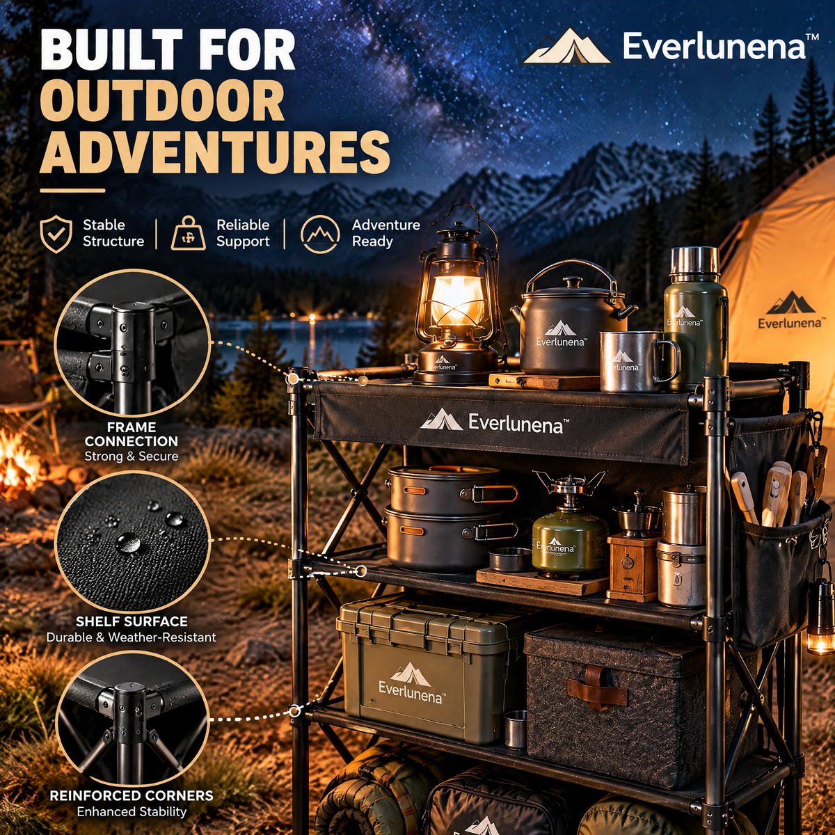 Everlunena™ Camping Organizer Shelf
