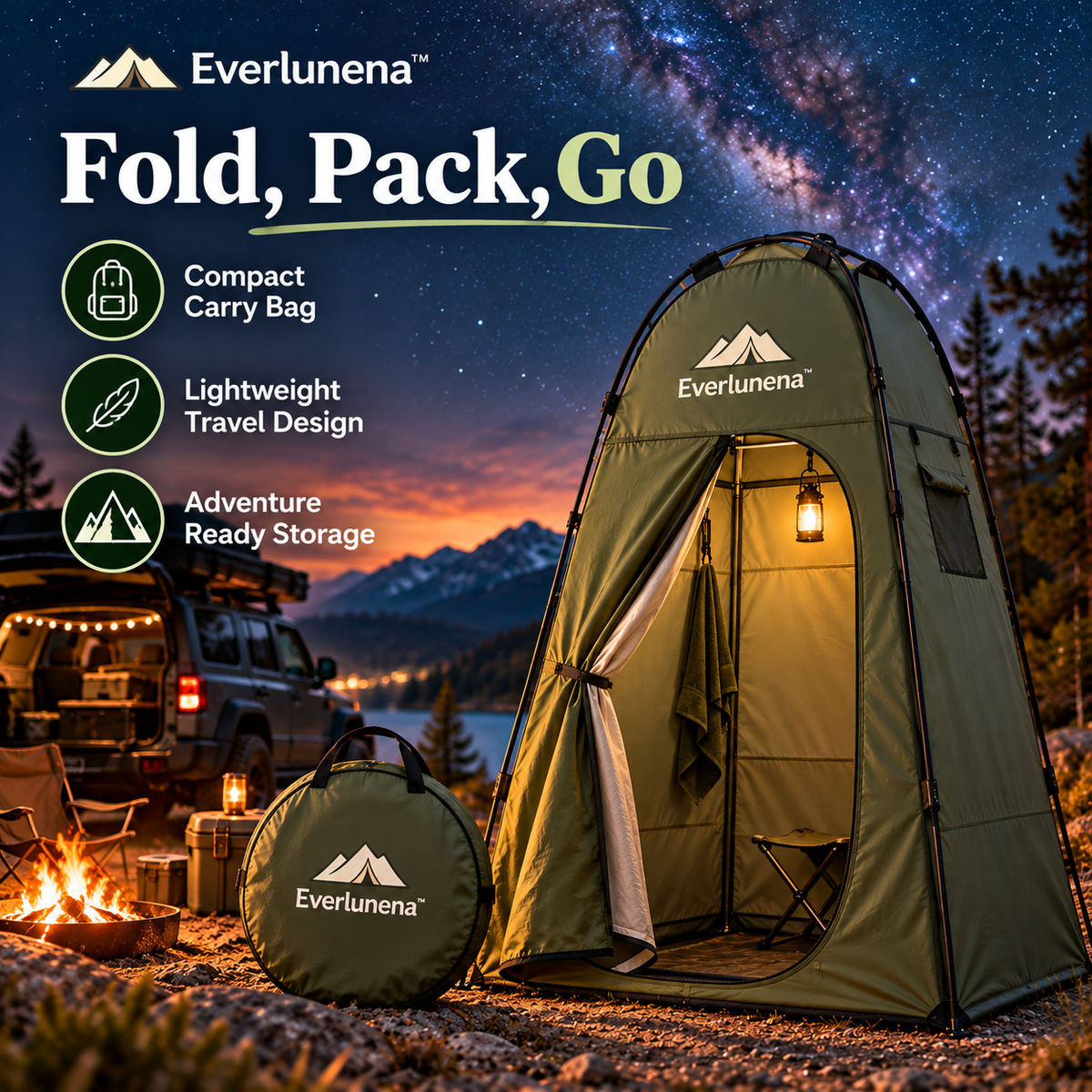 Everlunena™ Pop Up Privacy Tent